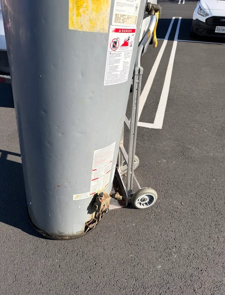 Old water heater removed from an Ashburn home